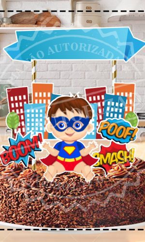 TOPO DE BOLO SUPER HOMEM BABY 01- ARQUIVO DIGITAL