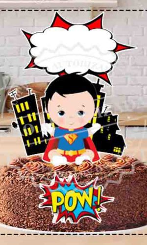 TOPO DE BOLO SUPER HOMEM BABY 03- ARQUIVO DIGITAL