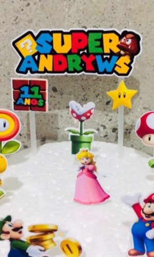 Topper de Bolo Super Mário (arquivo de Corte) 4 Por 10,00