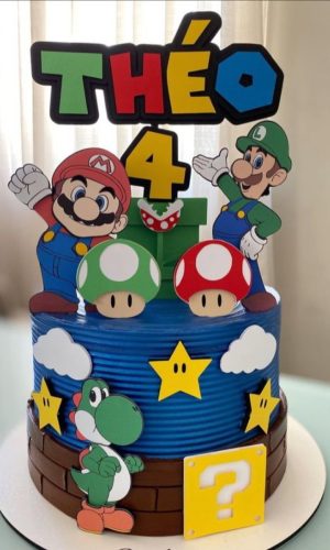 Topo de Bolo Super Mario - Arquivo de Corte Silhouette