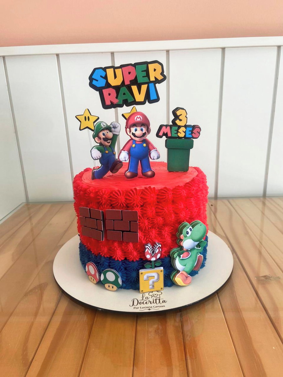 Topo de Bolo Super Mario - Arquivo de Corte