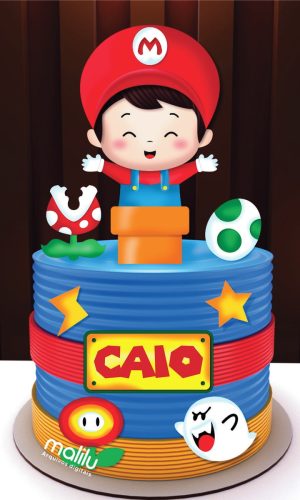 Topo de Bolo Super Mario Arquivo de Corte