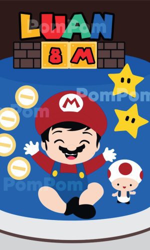 Topo de Bolo Super Mario Baby