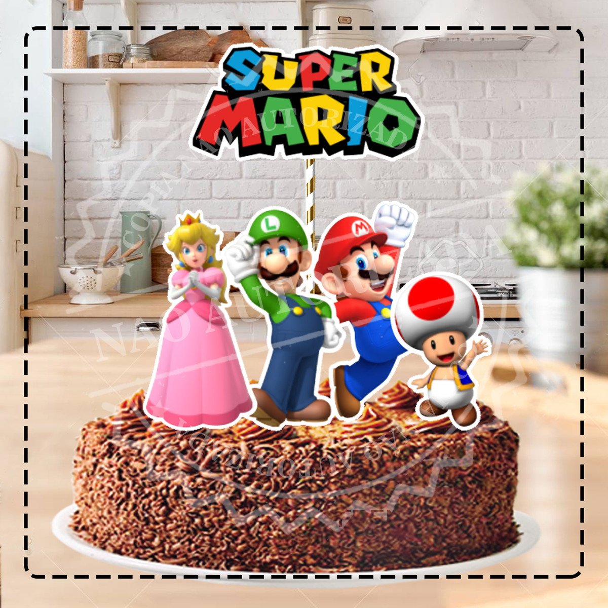 TOPO DE BOLO SUPER MARIO BROS - ARQUIVO DIGITAL
