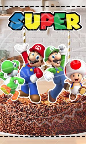 TOPO DE BOLO SUPER MARIO BROS - ARQUIVO DIGITAL