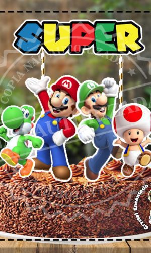 Topo de Bolo Super Mario Bros - Ref 2816 Arquivo Digital