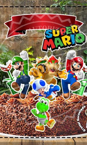 Topo de Bolo Super Mario Bros - Ref 5021 Arquivo Digital