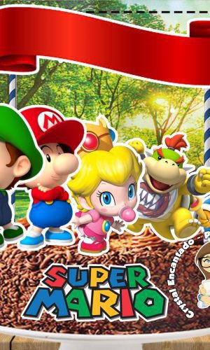 Topo de Bolo Super Mario Bros - Ref 5018 Arquivo Digital