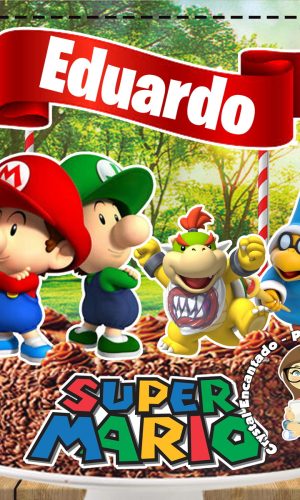 Topo de Bolo Super Mario Bros - Ref 5016 Arquivo Digital