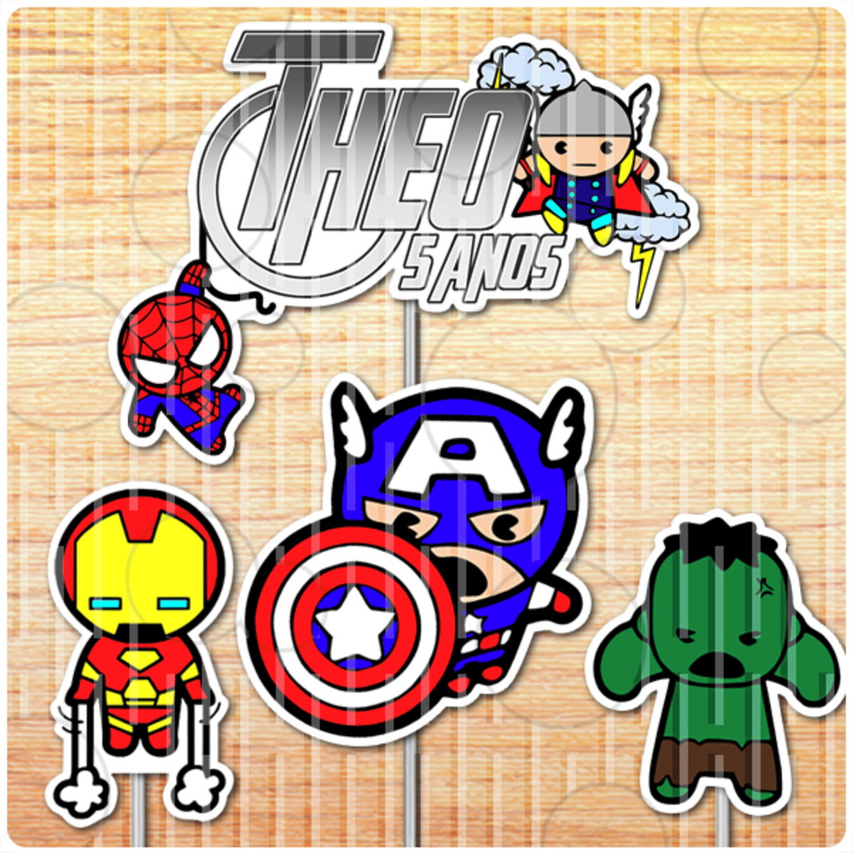 Topo de bolo - vingadores 001 - ARQUIVO DE CORTE