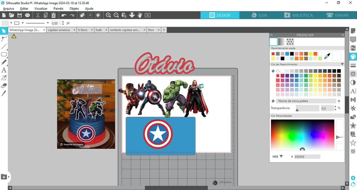 Topo de Bolo Vingadores - Arquivo Digital
