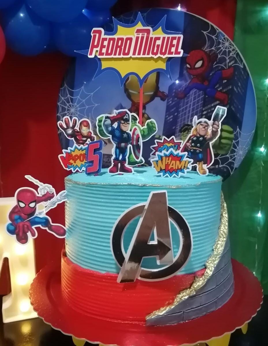 Topo de bolo Vingadores Cute - Arquivo digital