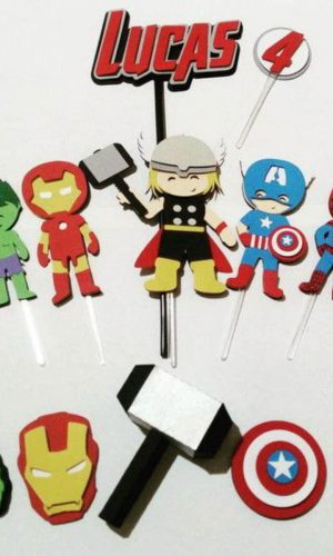 Topo Vingadores Cute em Camadas + 4 Arquivos a Sua Escolha