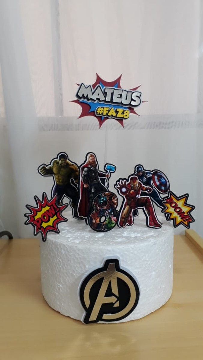 ARQUIVO DE CORTE TOPO DE BOLO VINGADORES