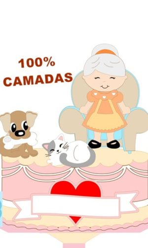 Topo de Bolo Vovò Com animais - CAMADAS Arquivo de corte