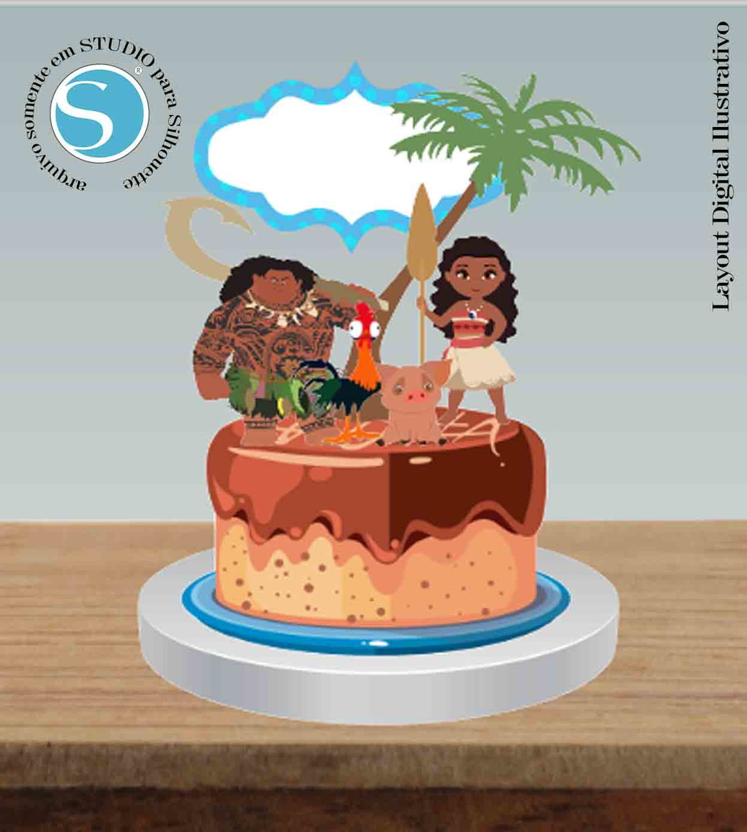 TOPO DE BOLO MOANA - ARQUIVO DIGITAL