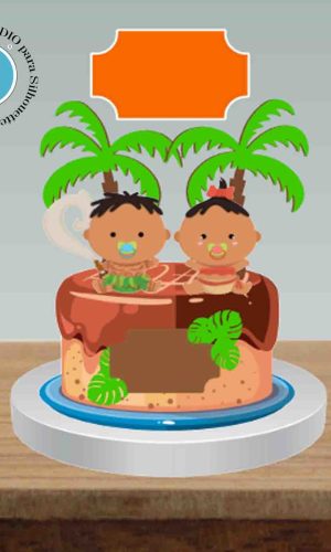 TOPO DE BOLO MOANA BABY - ARQUIVO DIGITAL