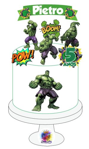 Topper de Bolo Hulk (arquivo de Corte) 4 Por 10,00