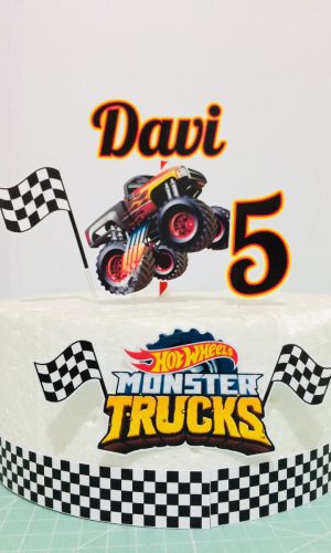 Topper Monster Trucks (arquivo de Corte) 4 Arquivos Por 10,0