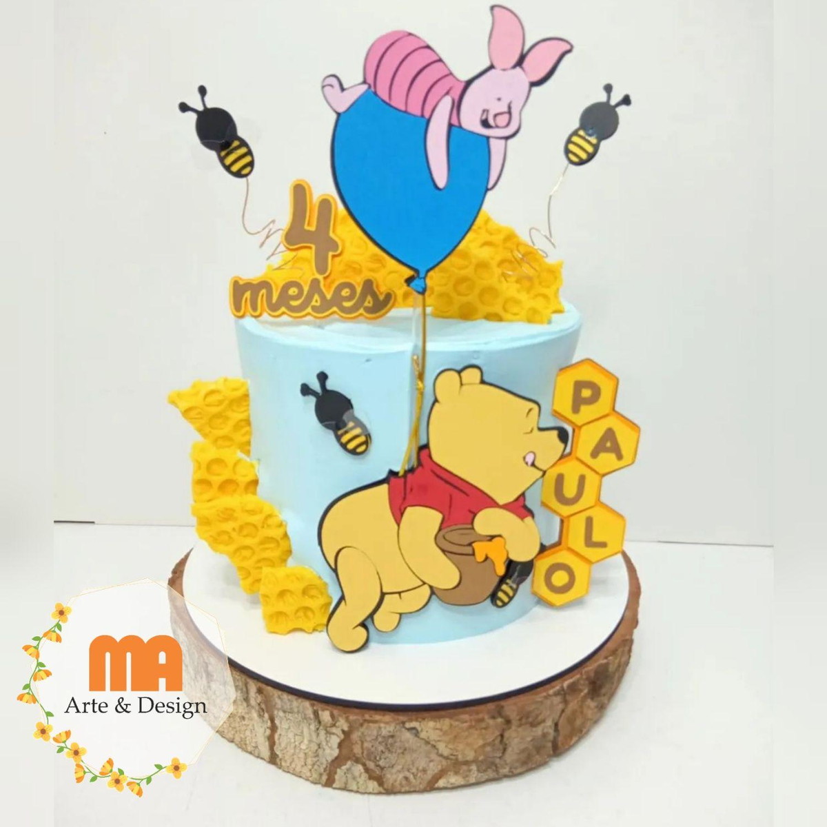 Arquivo de Corte Topo de Bolo Ursinho Pooh - Imagem 2