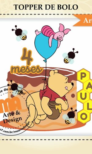 Arquivo de Corte Topo de Bolo Ursinho Pooh