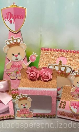 Ursinha Princesa - Kits Digitais para Festas Studio e pdf