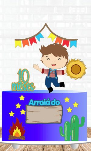 #0000039 Arquivo Digital Topo de bolo Festa Junina Menino