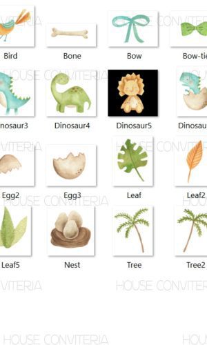 010 - Kit Digital Dino Baby Aquarela - (pague 1 Leve 2)