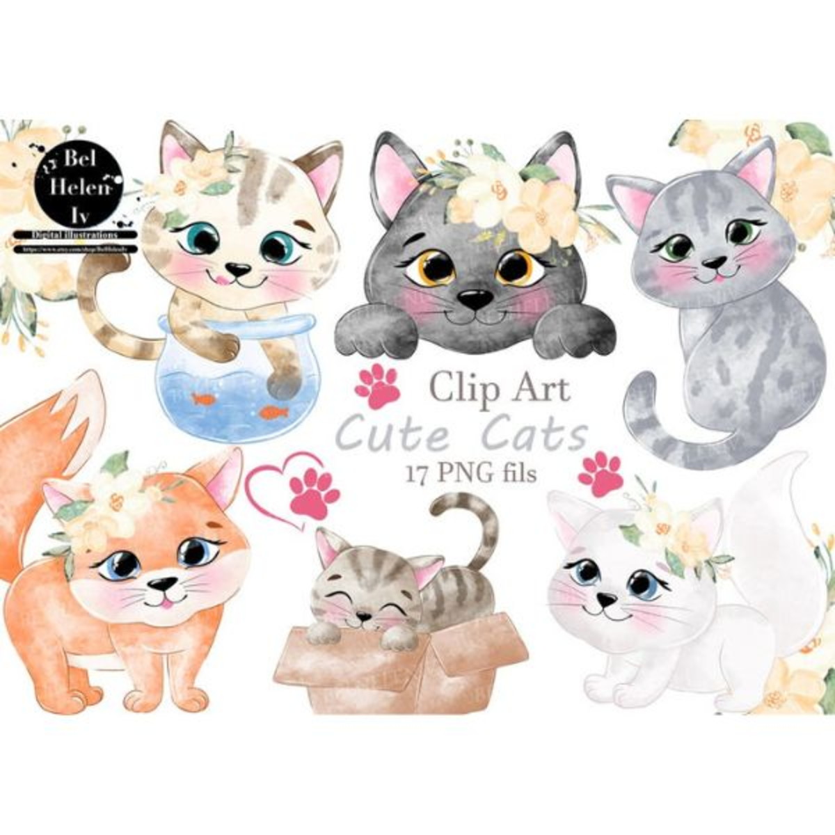 #010 Kit Digital Gatinhos Fofos