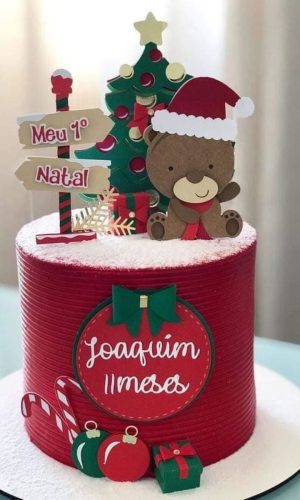 #035 Arquivo Topo Bolo Natal Studio Mesversário URSO CAMADA