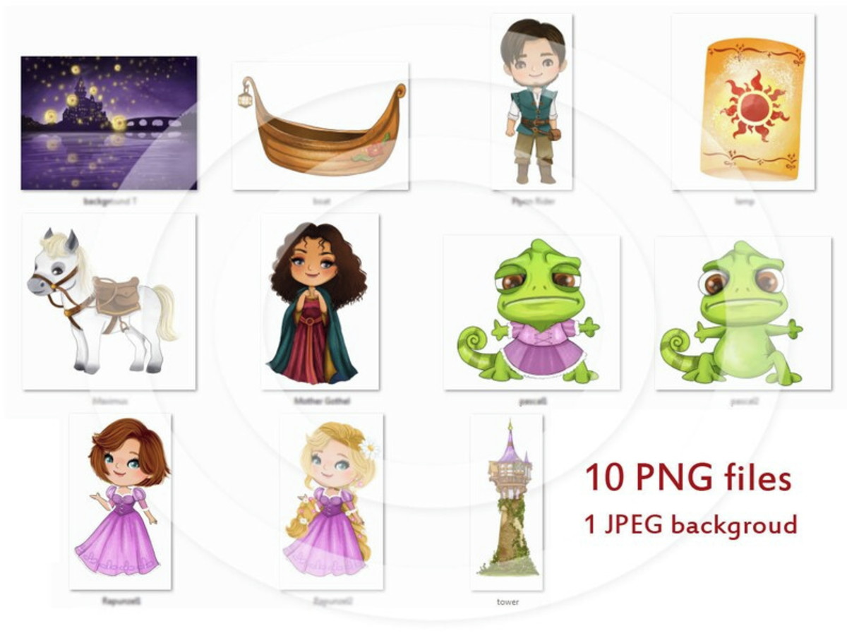 #068 Kit Digital Rapunzel - Imagem 2