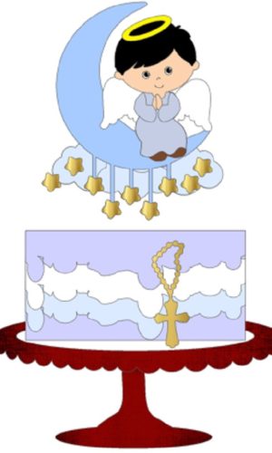 #079 Arquivo Topo de Bolo batizado/batismo anjinho camadas