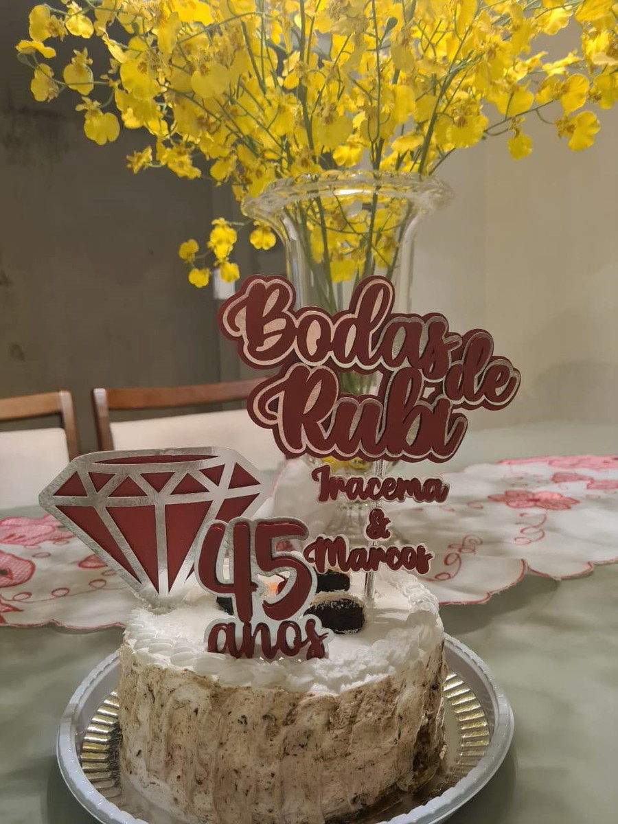 100% 3D ARQUIVO DE CORTE em camadas - TOPO BODAS DE RUBI - Imagem 5