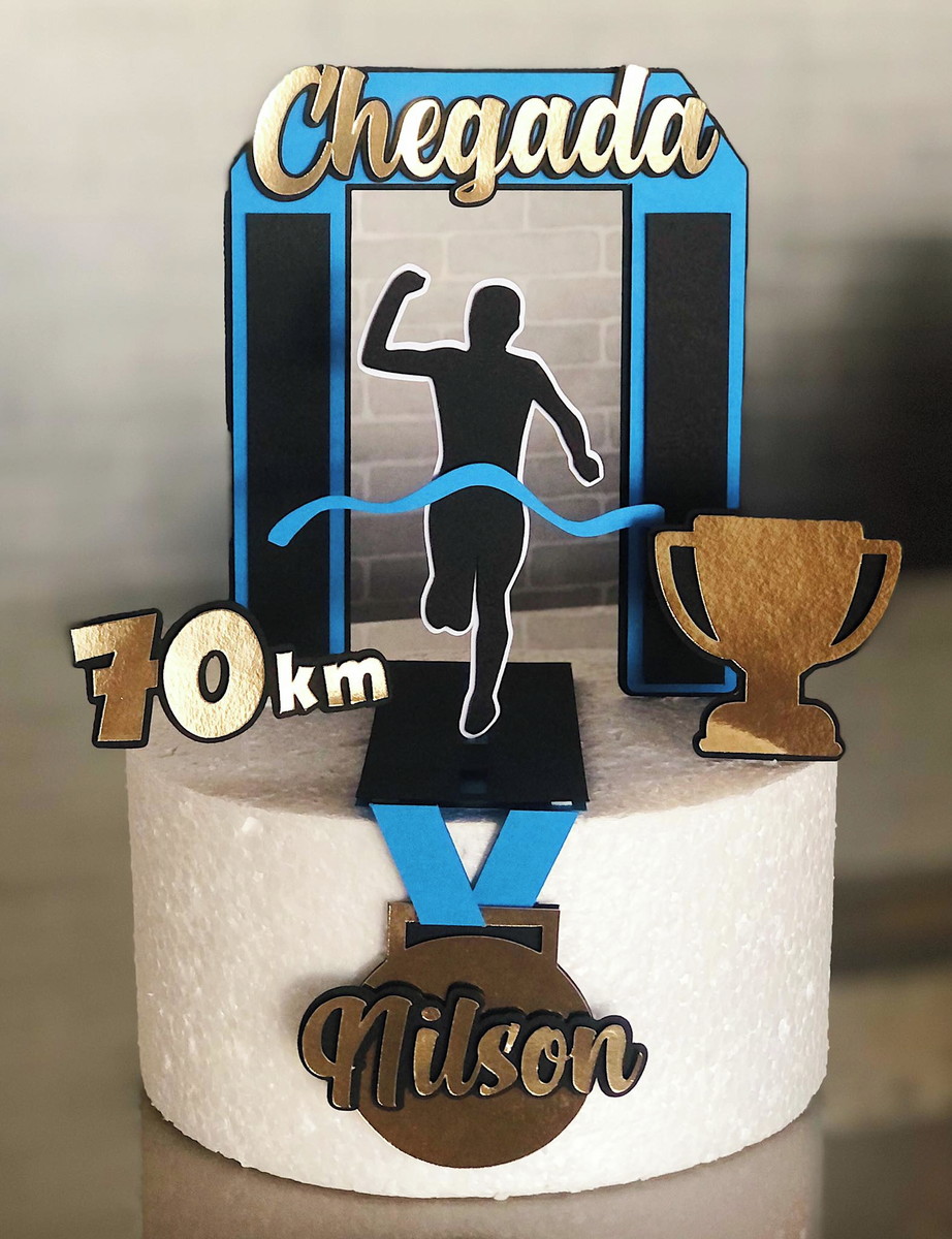 100% em Camadas Arquivo de Corte - Topo de Bolo Maratona - Imagem 3