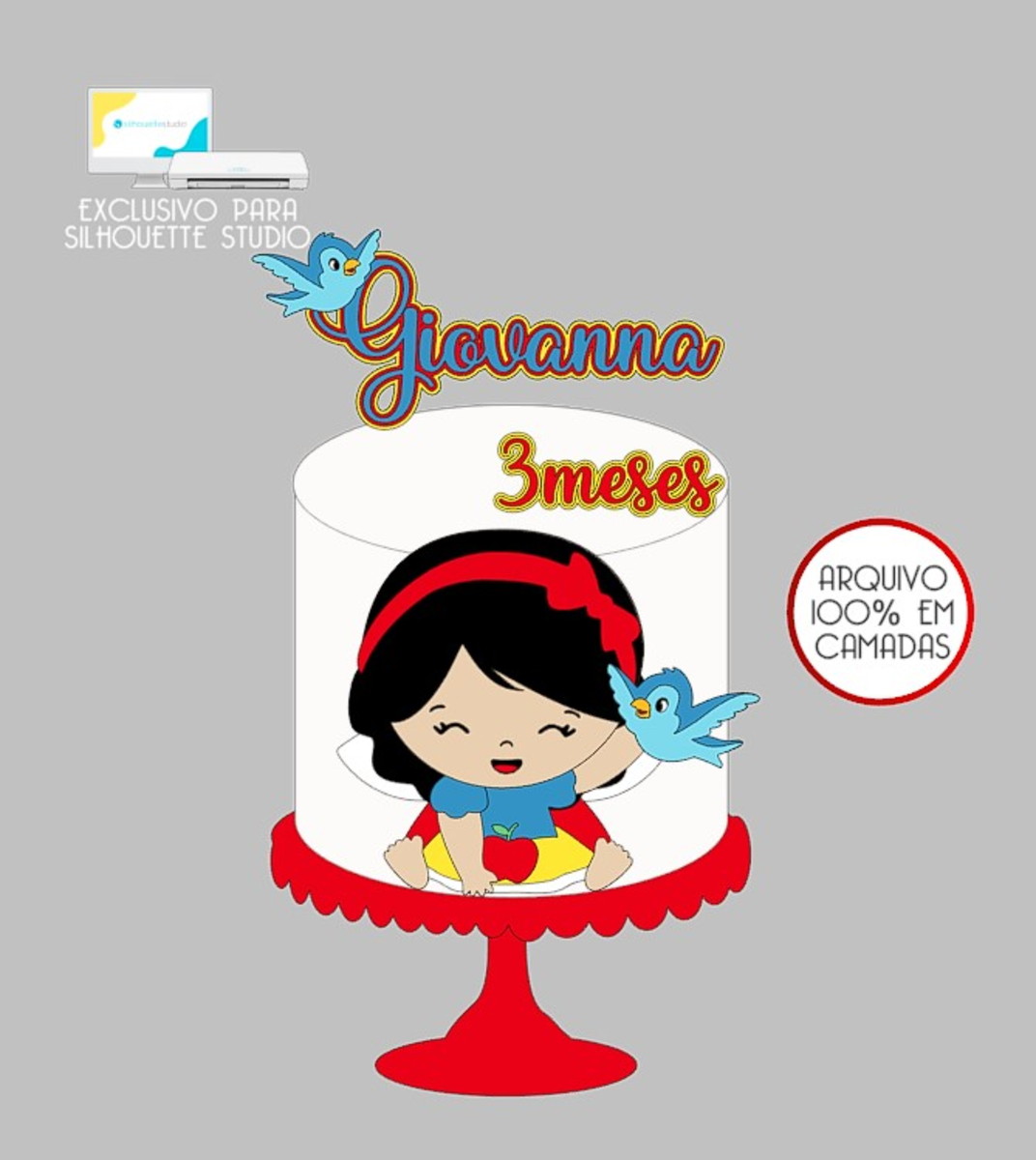 12 - Arquivo Topo de Bolo a Branca de Neve