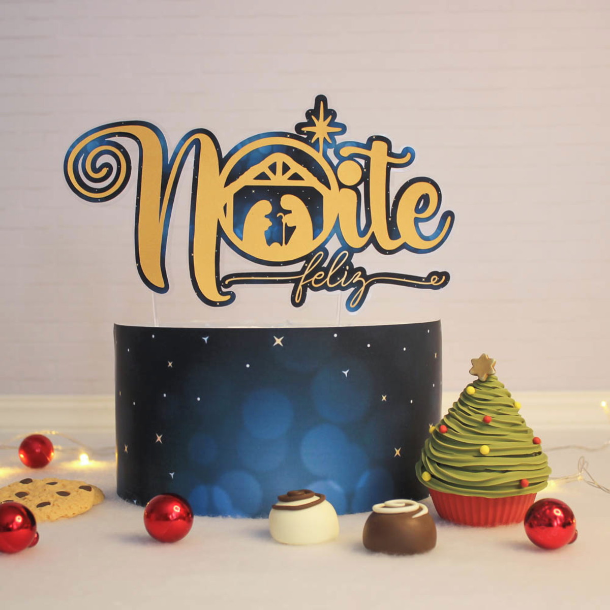 #1430 Arquivo de corte Topo de bolo Natal STUDIO