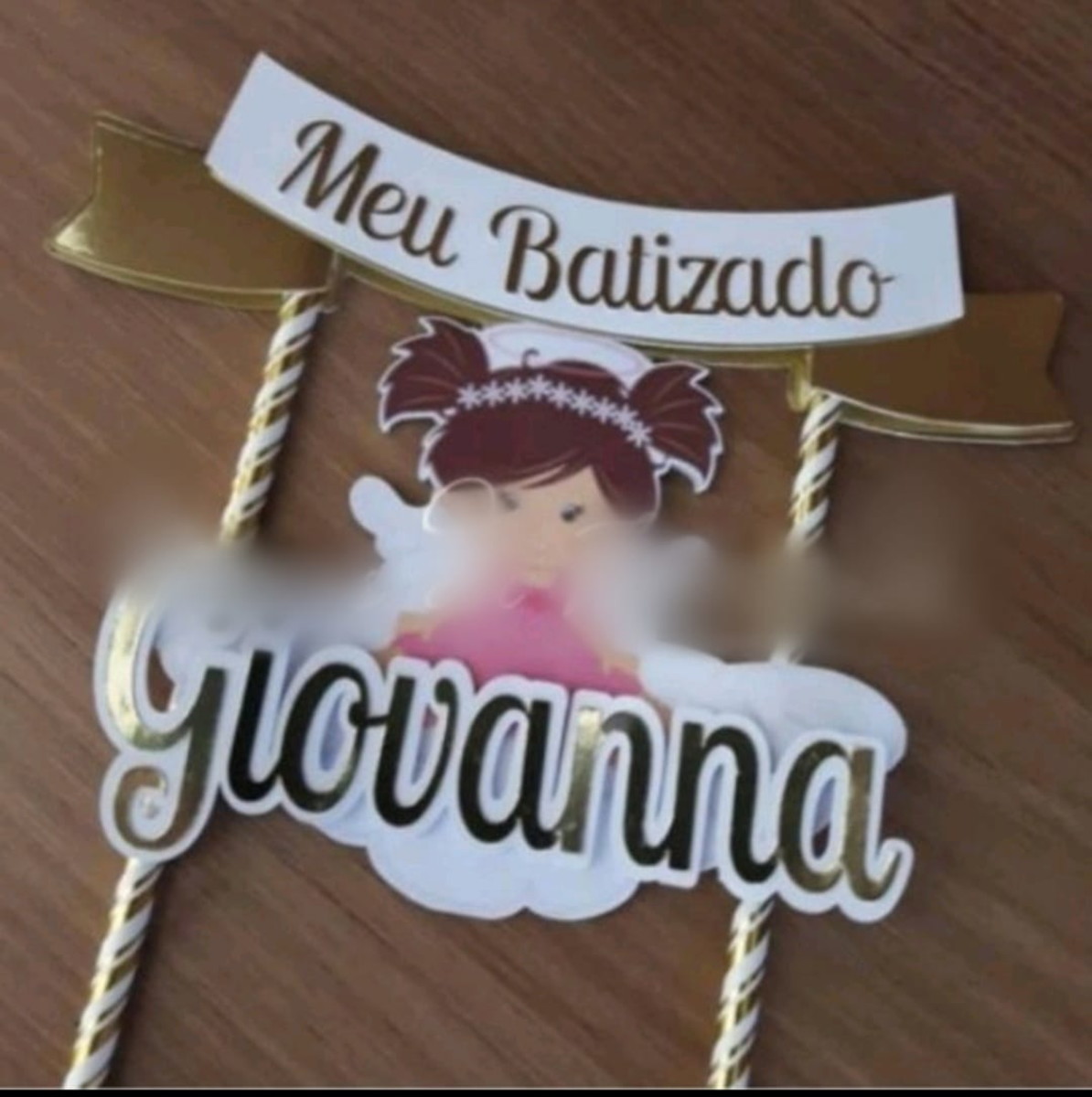 #1613 Arquivo de corte Topo de bolo Batizado STUDIO