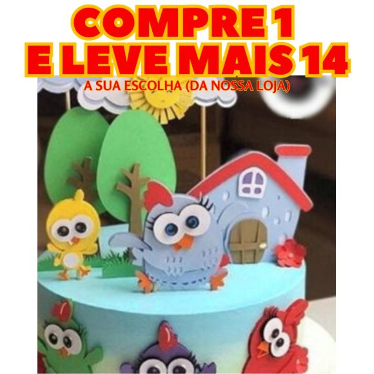 #176 Arquivo de corte Topo de bolo Galinha Pintadinha STUDIO - Imagem 2