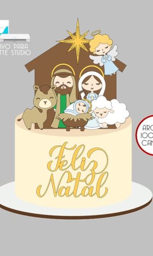 176 - Arquivo Topo de Bolo Presépio Menino Jesus