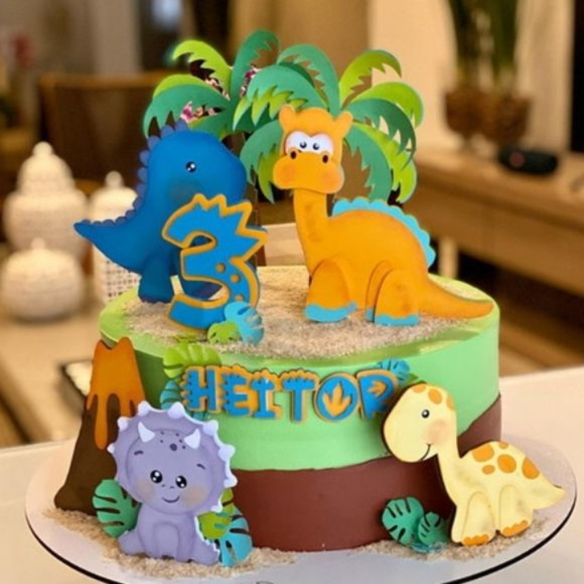 #2021 Arquivo Corte Topo de Bolo Dinossauros Camadas Studio