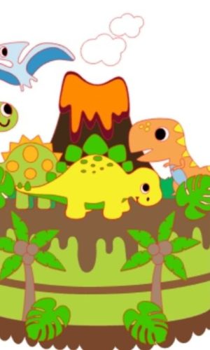 #2037 Arquivo corte Topo de Bolo Dinossauros CAMADAS STUDIO