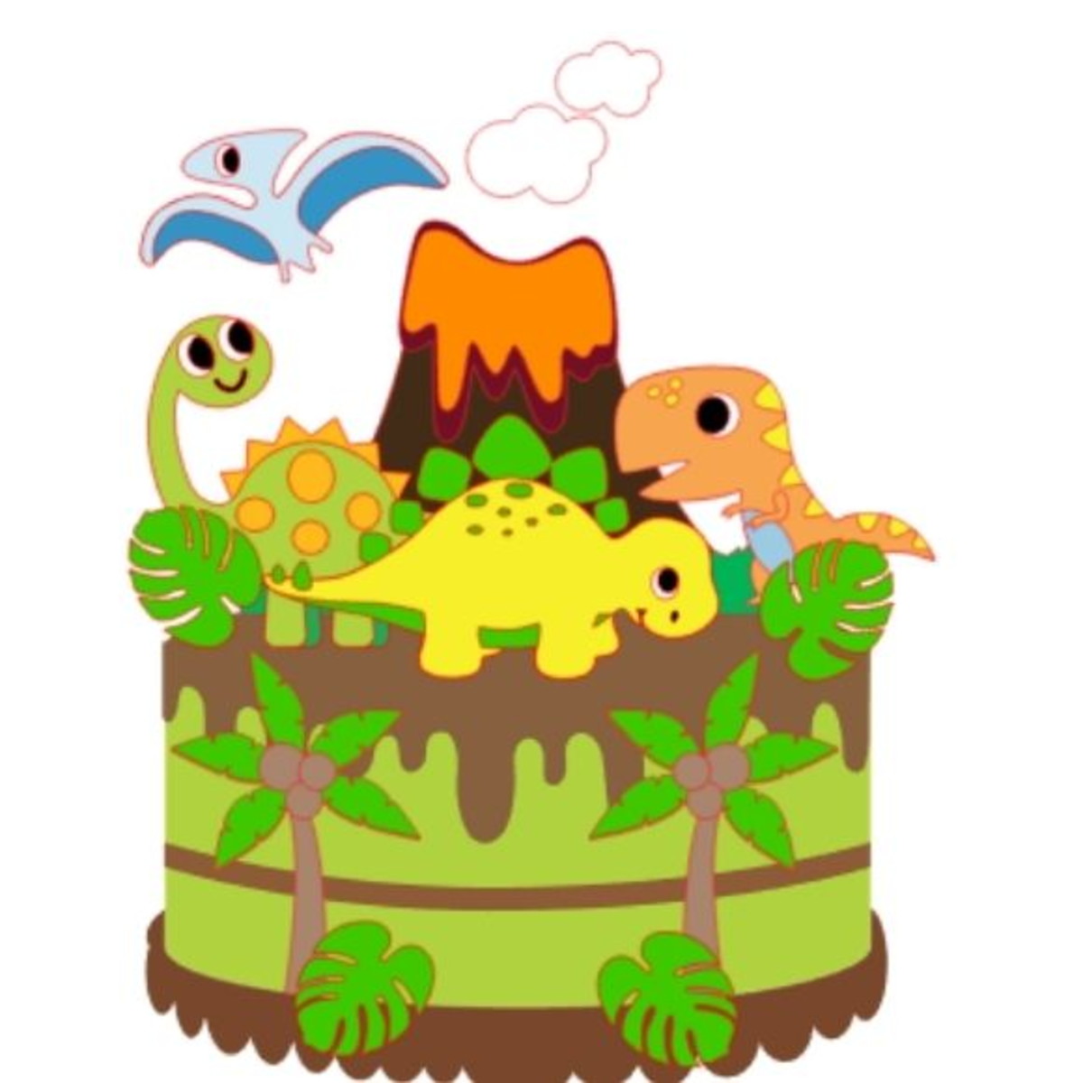 #2037 Arquivo corte Topo de Bolo Dinossauros CAMADAS STUDIO