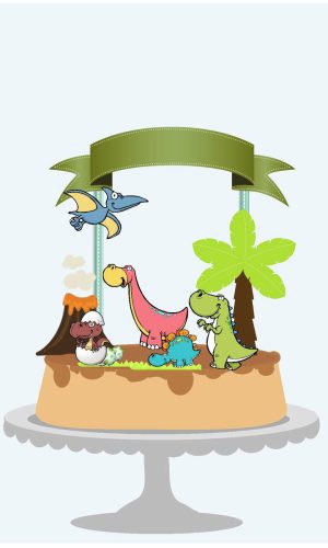 #2041 Arquivo de corte Topo de Bolo Dinossauros STUDIO