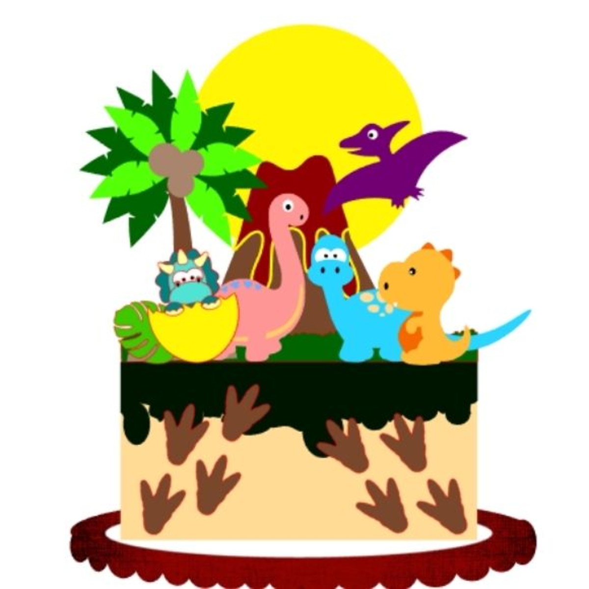 #2042 Arquivo corte Topo de Bolo Dinossauros CAMADAS STUDIO