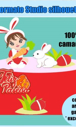 215- ARQUIVO CORTE TOPO DE BOLO COELHINHO DA PASCOA MENINA