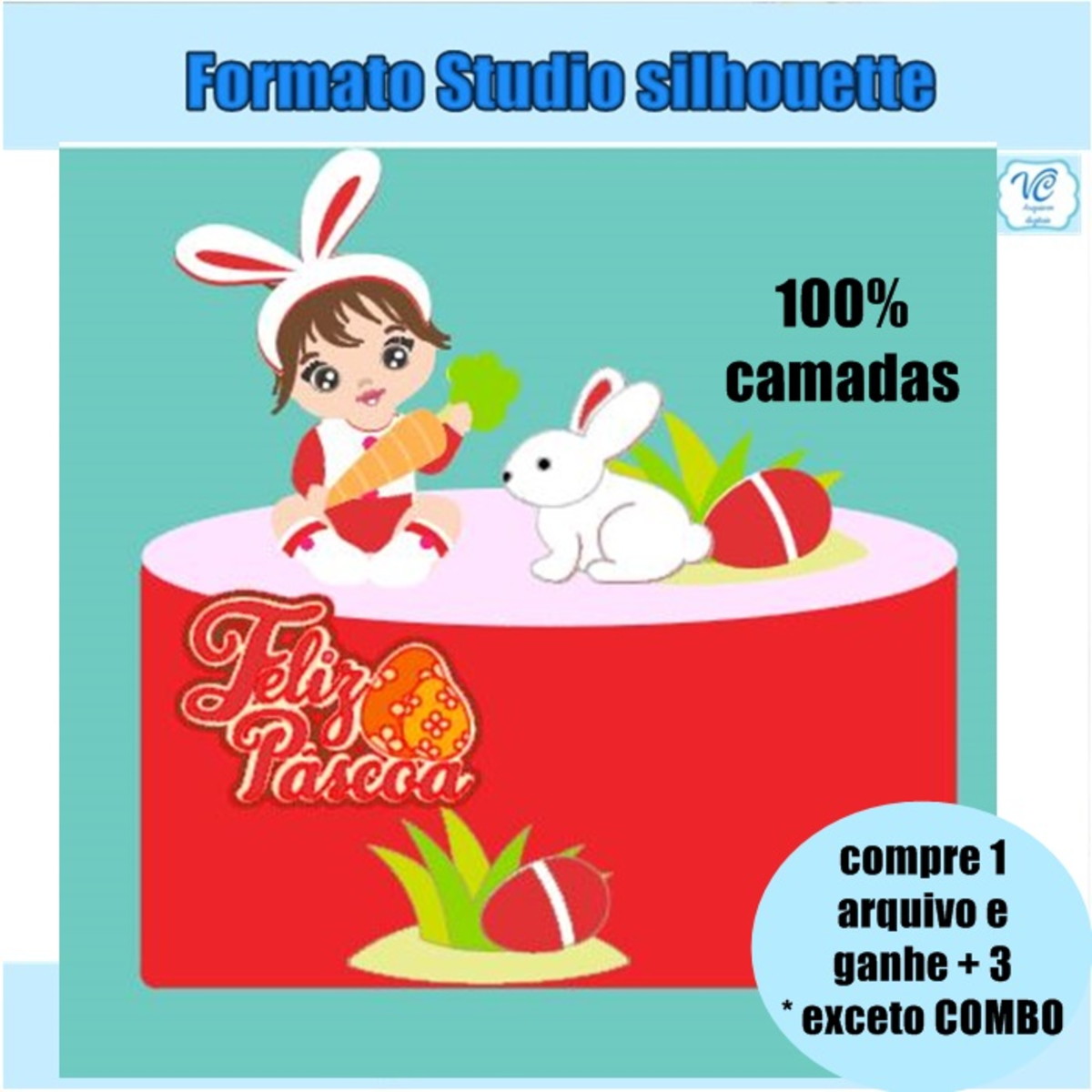 215- ARQUIVO CORTE TOPO DE BOLO COELHINHO DA PASCOA MENINA