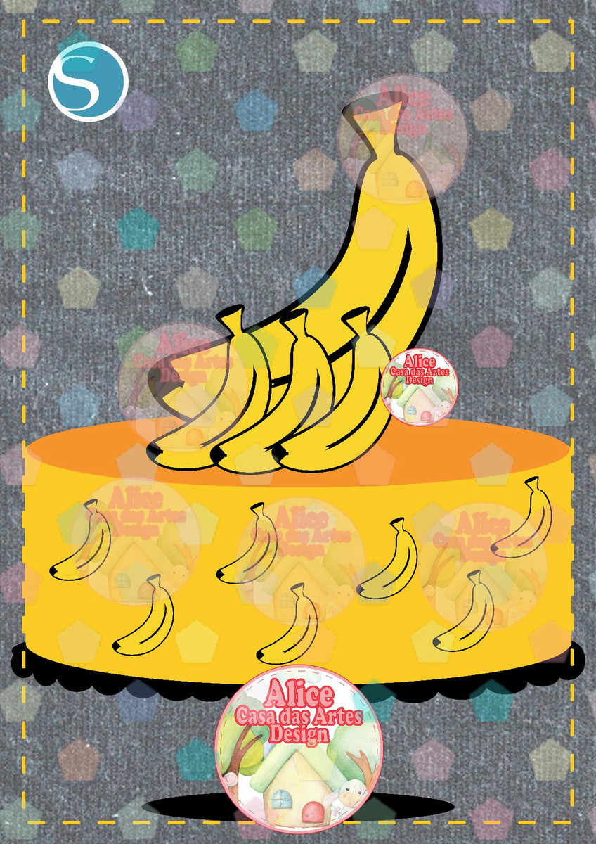 2157 - ARQUIVO TOPPER FRUTAS CAMADAS - BANANA - STUDIO