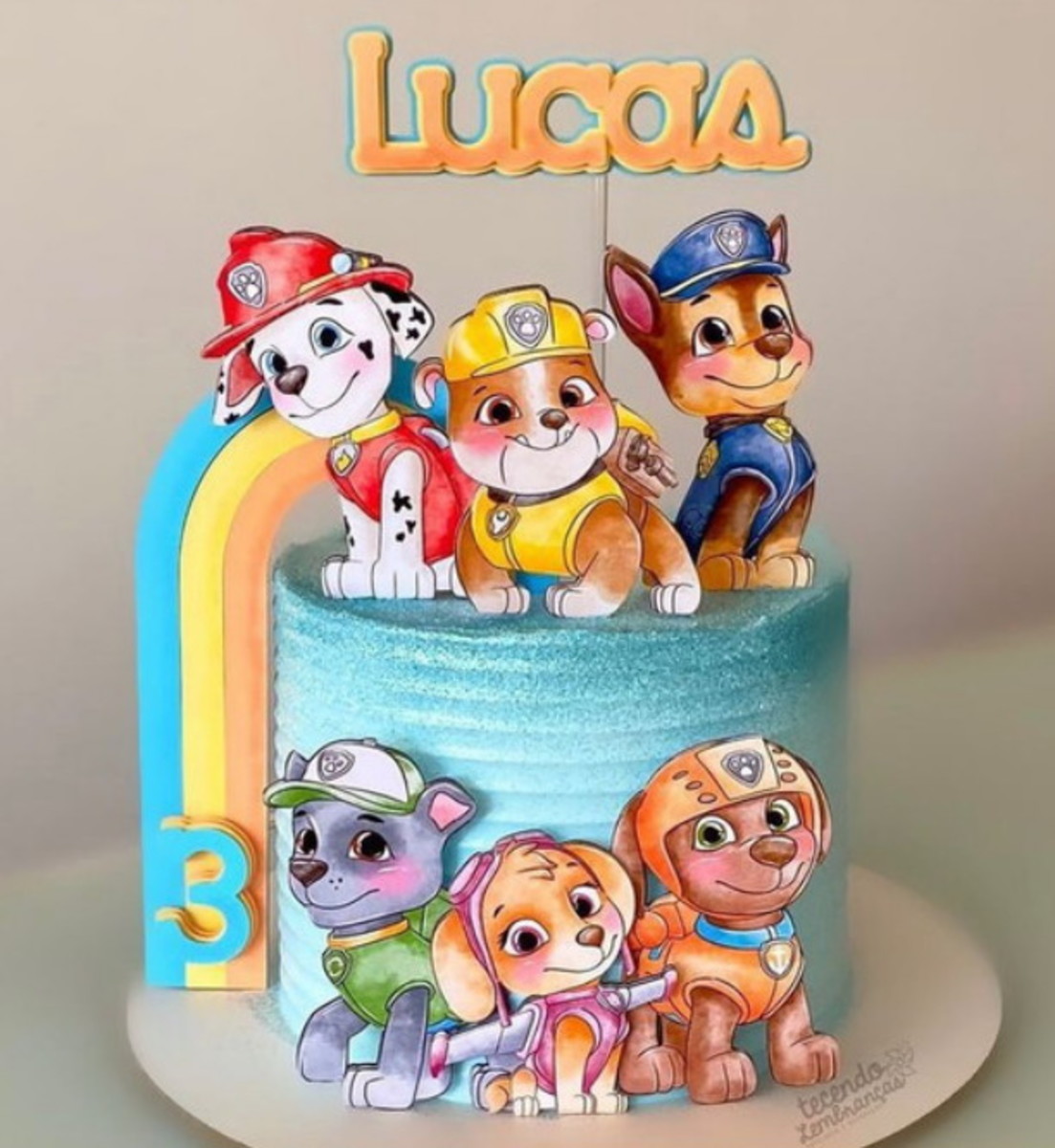 227 - Arquivo de Corte Topo de Bolo Patrulha Canina Aquarela
