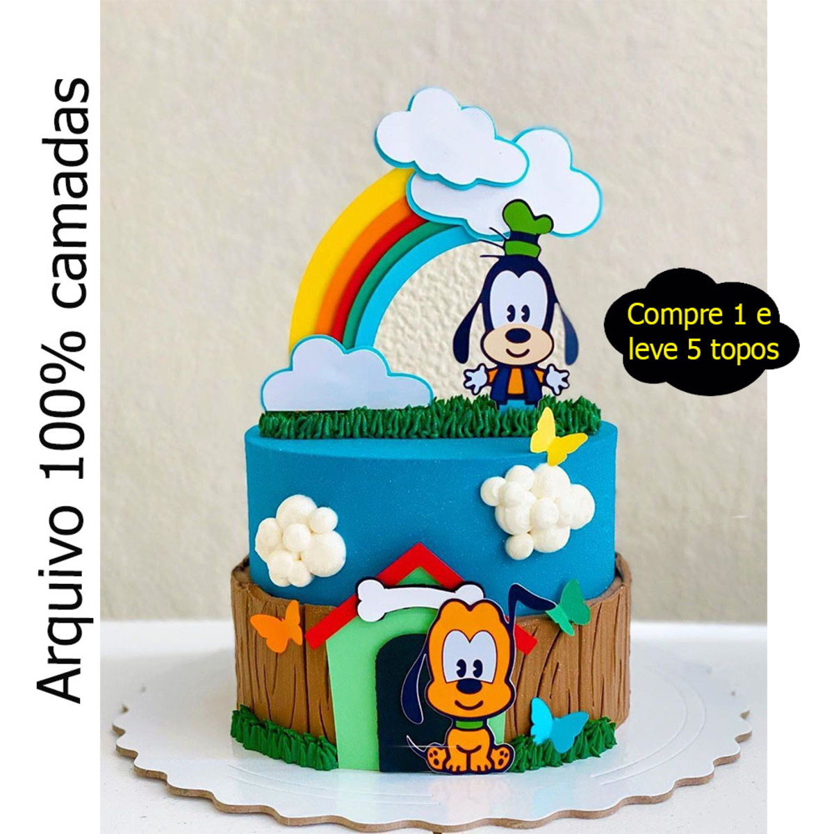 410 - Topo de bolo pluto em camadas - arquivo de corte