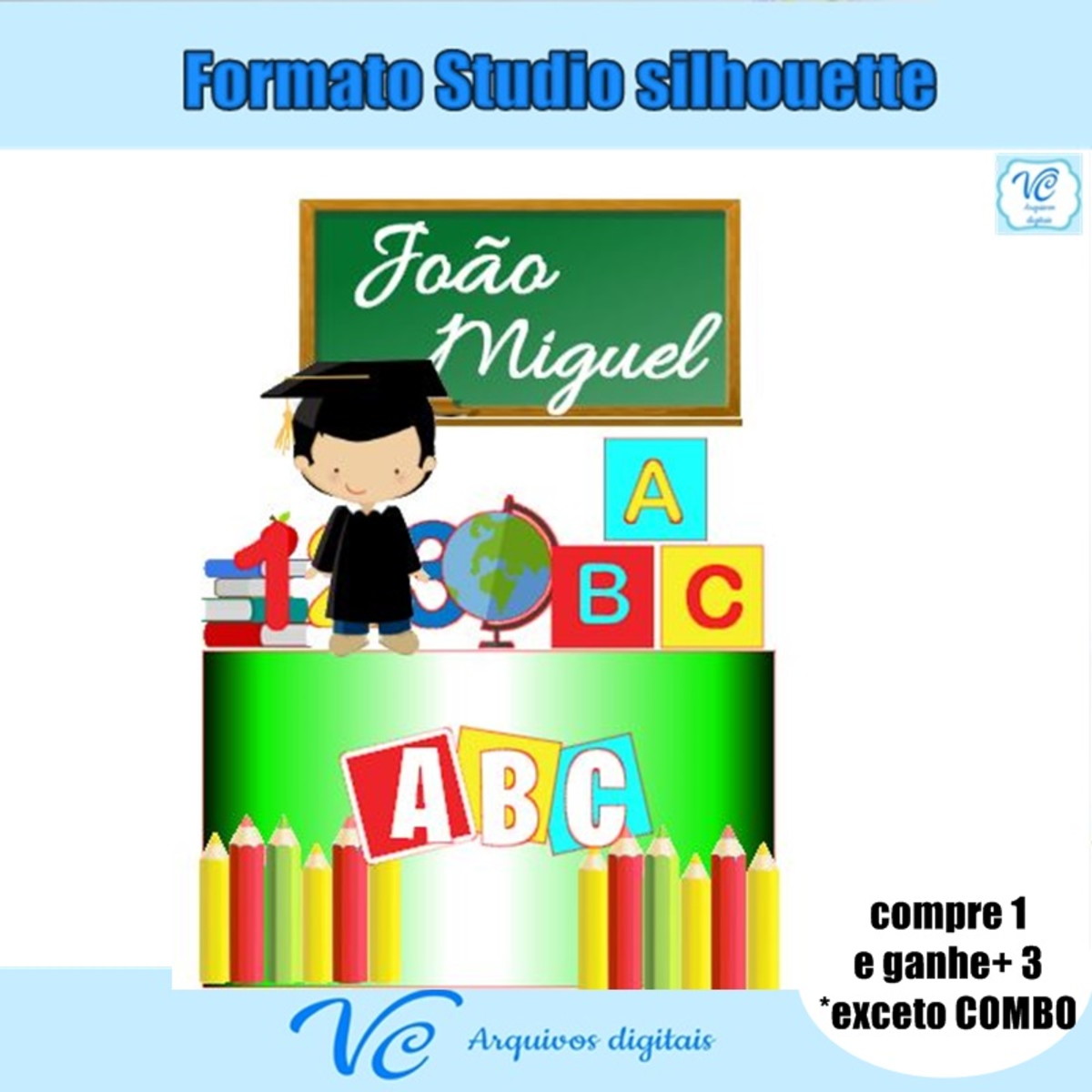 424- Arquivo de Corte Topo Formatura / Abc Menino